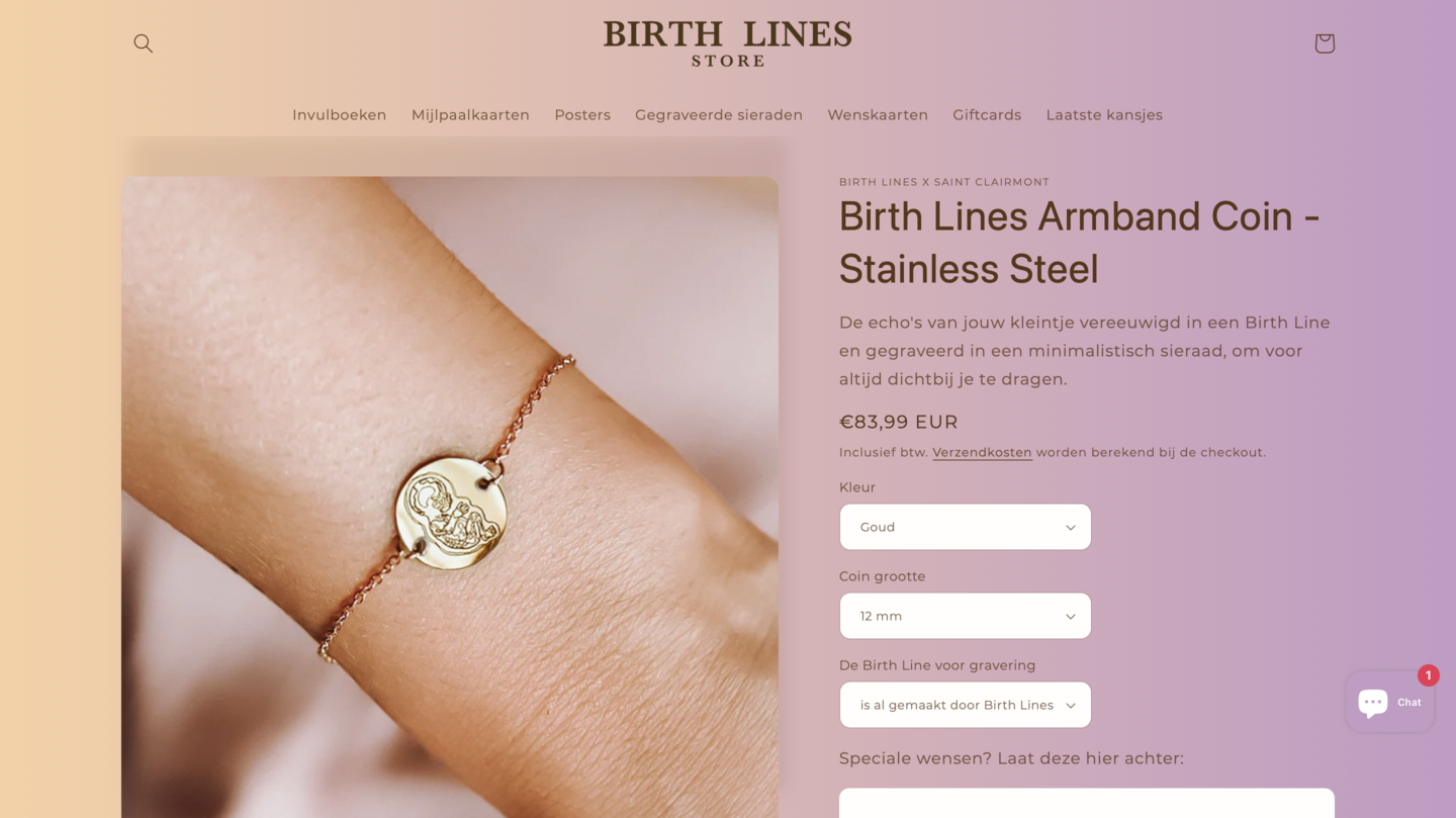 birth lines armband