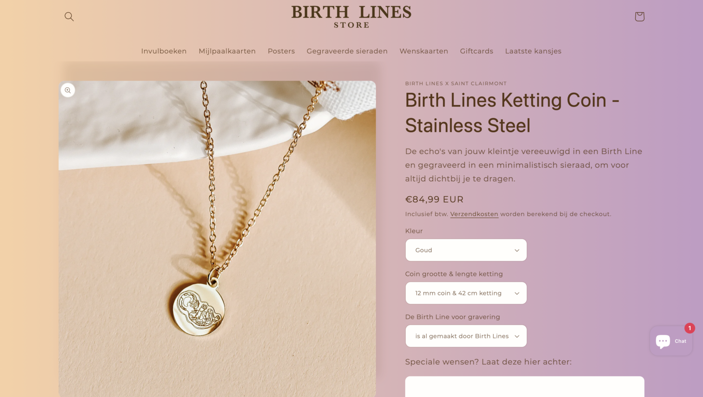 birth lines ketting