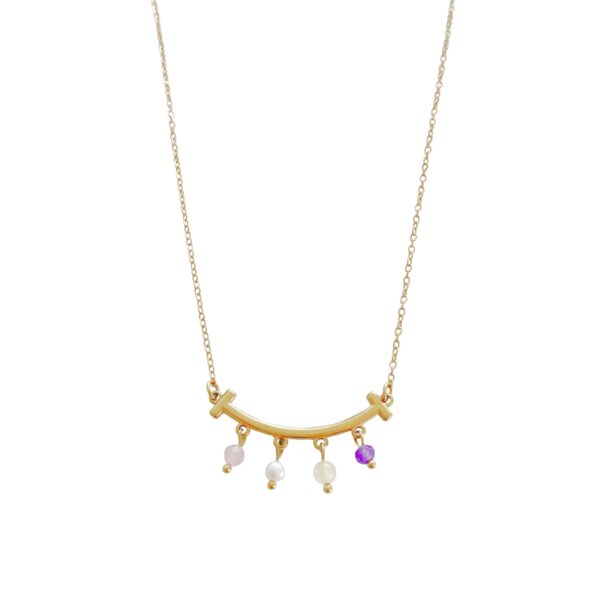 edelsteentjes hangertjes ketting goud