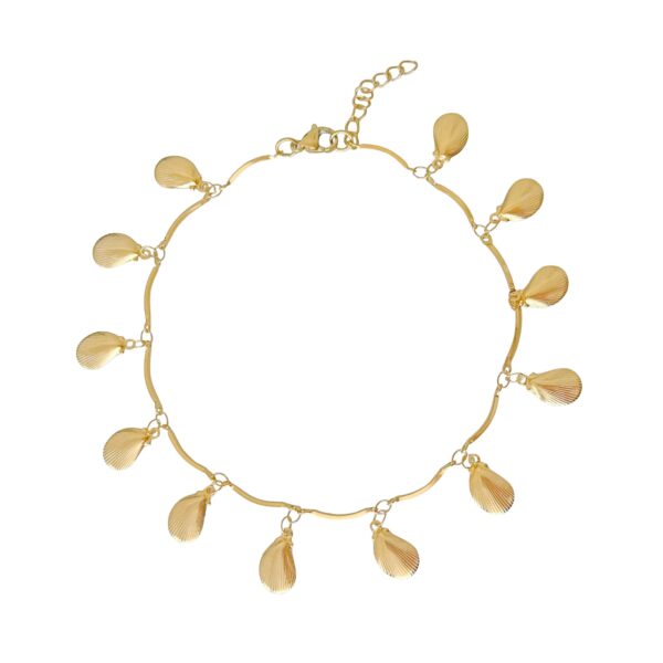 enkelbandje schelpjes goud