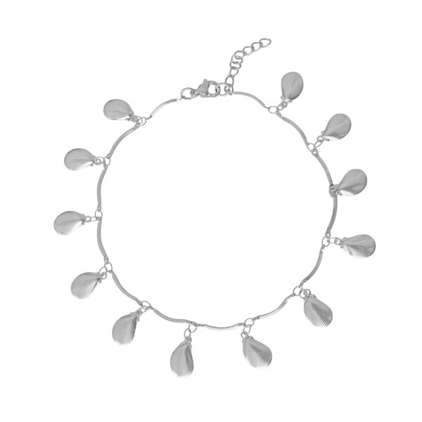 enkelbandje schelpjes zilver