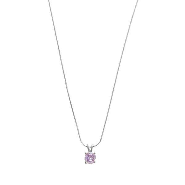 lila zirkonia ketting zilver