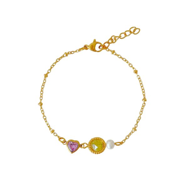 peridot hart armband goud