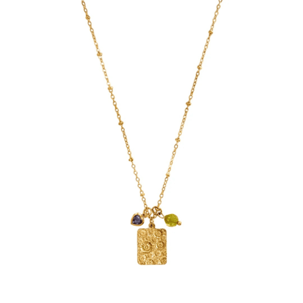peridot ketting goud bloemetjes