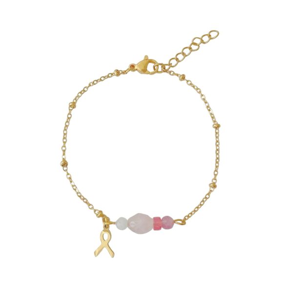 armbandje voor pink ribbon goud