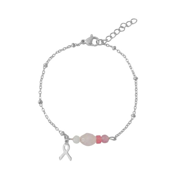 armbandje voor pink ribbon zilver