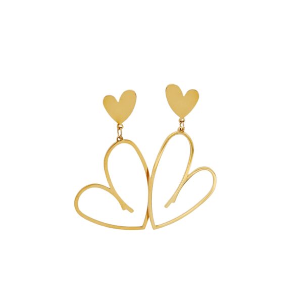 hart aan hart oorhangers goudkleurig