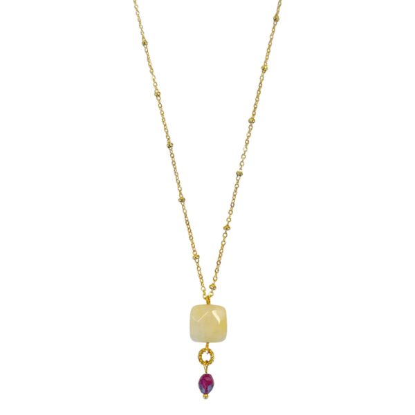 ketting jade granaat goud