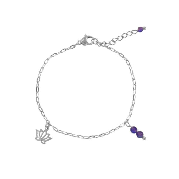 lotus amethist armband zilver