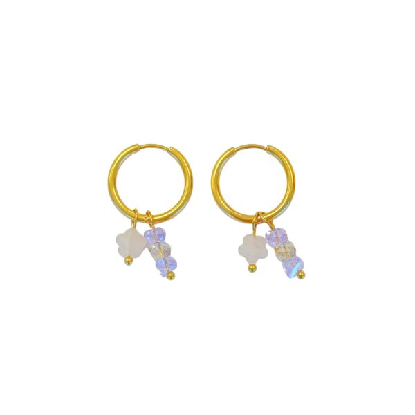 rozenkwarts kristal oorringen goud