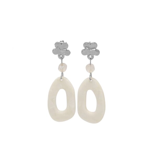 rozenkwarts parelmoer oorhangers