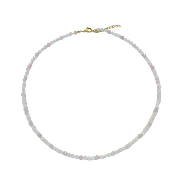 maansteen rozenkwarts edelstenen ketting