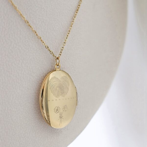 medaillon ketting graveren vingerafdruk