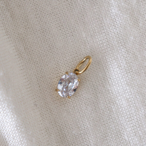 zirkonia hanger ovaal goud