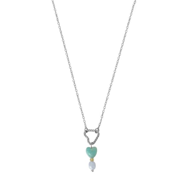 amazoniet aquamarijn ketting zilver