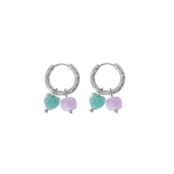 amazoniet lavendel jade oorring