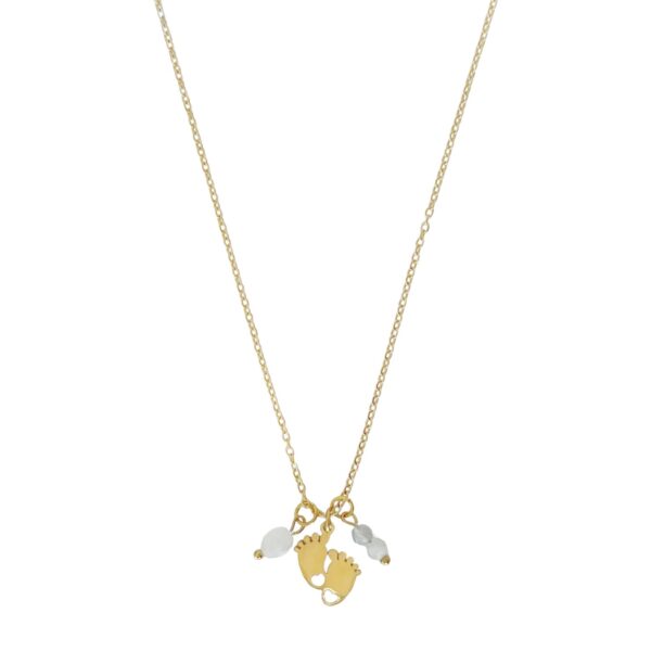 baby voetjes ketting goud