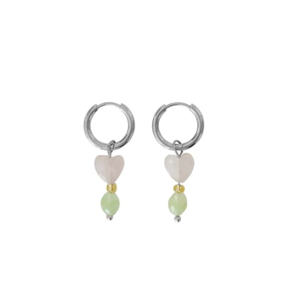 rozenkwarts peridot oorringen zilver