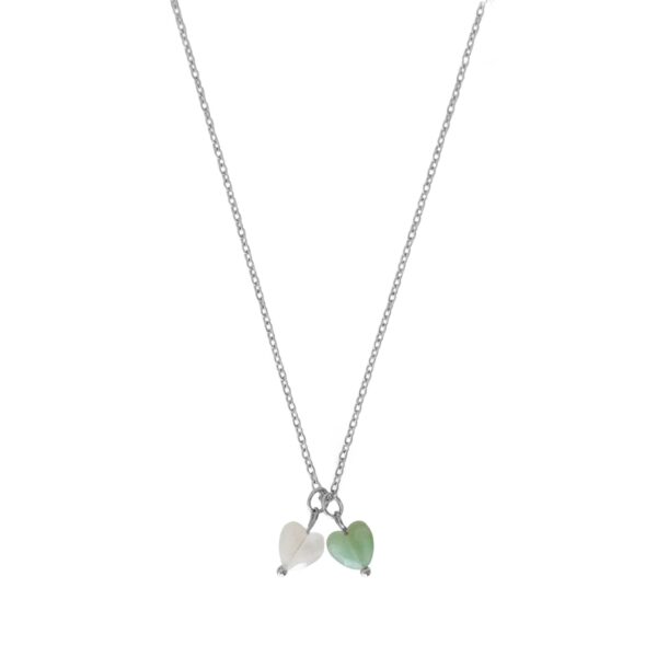 aventurijn rozenkwarts facet hartjes ketting