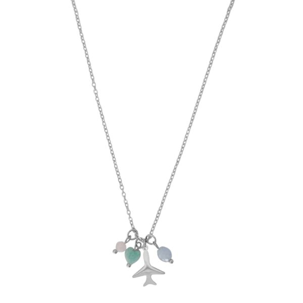 vliegtuig bedeltjes ketting zilver