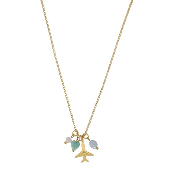 vliegtuig edelstenen ketting zomercollectie