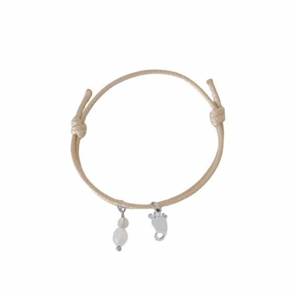 waxkoord armband babyvoet labradoriet