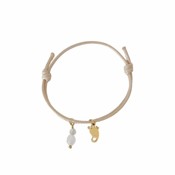 waxkoord armbandje babyvoetje