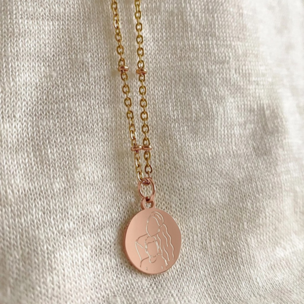 lijntekening ketting rosegoud