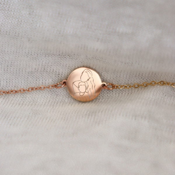 rose gouden lijntekening armband