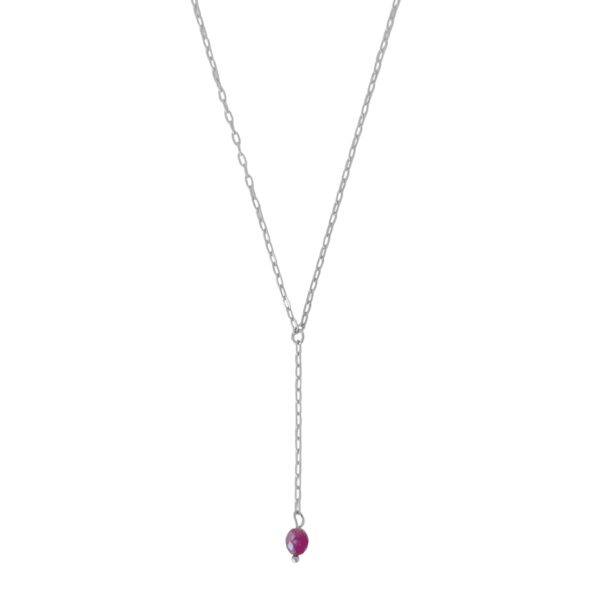 burgundy lariat facet granaat ketting