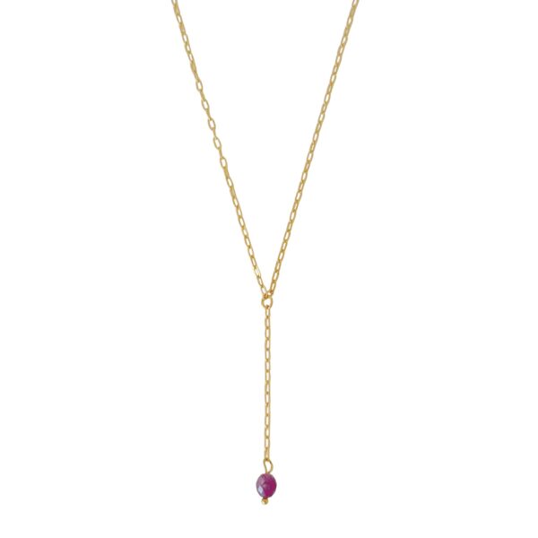 burgundy lariat facet ketting granaat