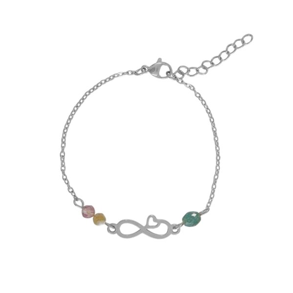 infinity edelstenen armband zilver