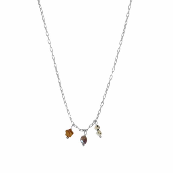 jaspis labradoriet hangers ketting. zilver