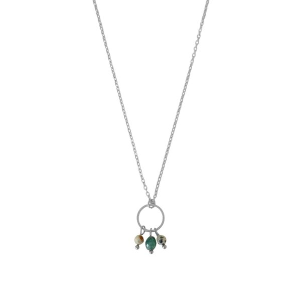 ring met edelstenen ketting zilver