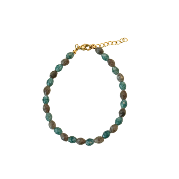 Groene Jade & Bruine Labradoriet Edelstenen Armband